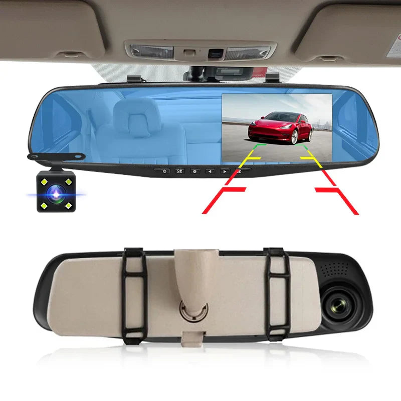 Autospiegel Dashcam - Dual Lens + Geïntegreerd scherm
