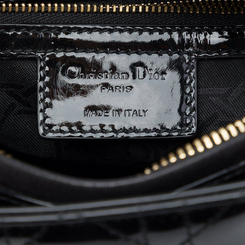 Lady Dior Bag Cannage Quilt Patent Medium