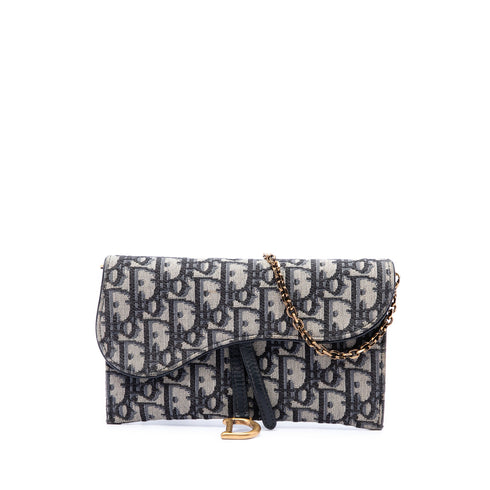 Saddle Chain Wallet Oblique Canvas