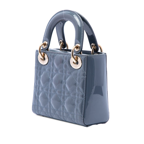 Lady Dior Chain Bag Cannage Quilt Patent Mini
