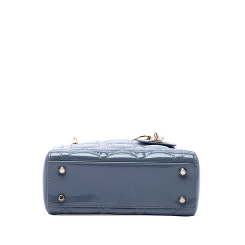 Lady Dior Chain Bag Cannage Quilt Patent Mini