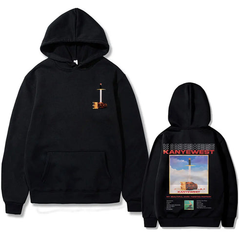 Kanye West 90s "Late My Beautiful Dark" Graphic Hoodies