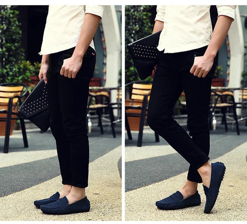 Mason "Blue" Genuine Leather Casual Driving Loafers