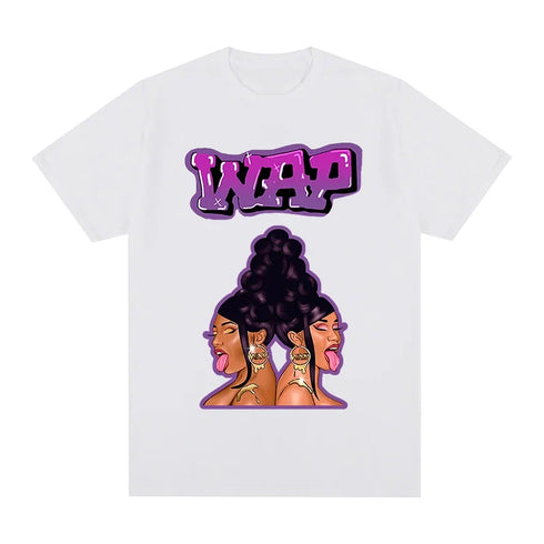 Cardi B WAP Vintage Animated Graphic T-Shirt