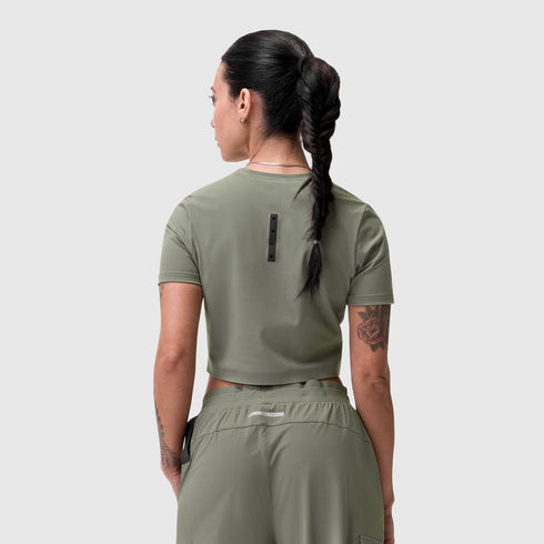 W019. LYCRA® Cropped Tee - Sage