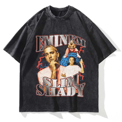 Eminem Vintage Washed Loose Graphic T-Shirt