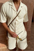 π₯ Men's Summer Corduroy Set β Lightweight Shirt & Shorts for a Stylish, Relaxed Look