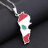 Stainless steel Enamel Lebanon Map Flag Pendant Necklace