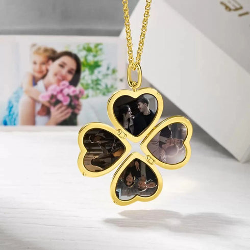 Custom Family Photo Locket Engraved Name Pendant
