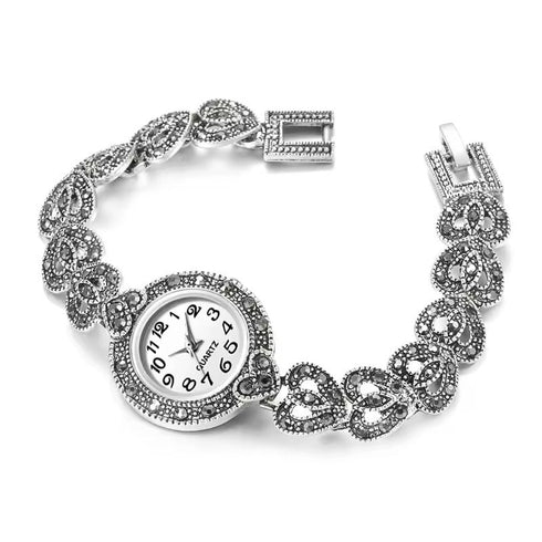 Antique Style Heart Cuban Women's Watch