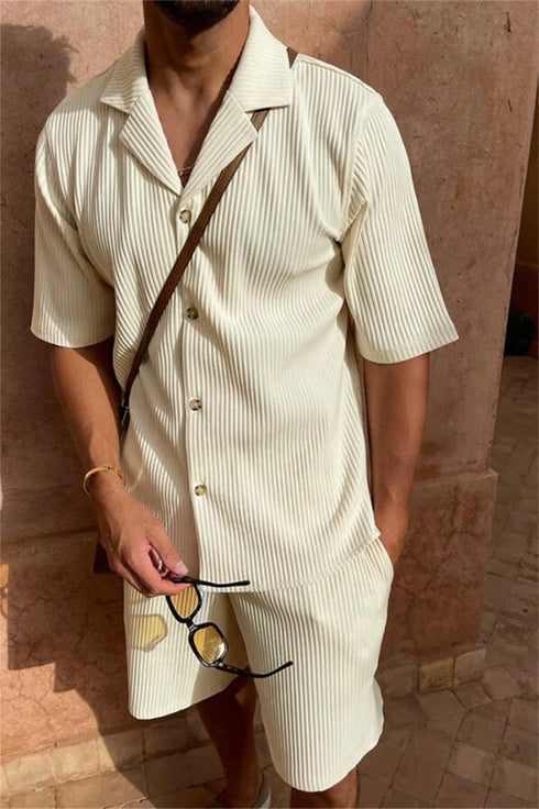 π₯ Men's Summer Corduroy Set β Lightweight Shirt & Shorts for a Stylish, Relaxed Look