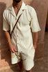 π₯ Men's Summer Corduroy Set β Lightweight Shirt & Shorts for a Stylish, Relaxed Look