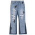 Cross Ripped Denim Jeans
