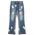 Cross Ripped Denim Jeans