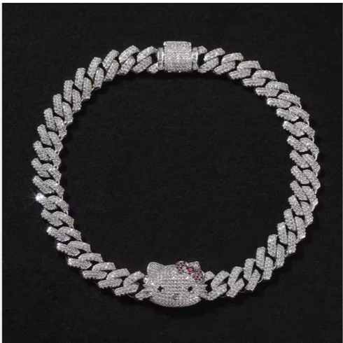 Hello Kitty 13mm Gold Cuban Link Necklace