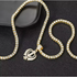 Iced Khanda Pendant Tennis Chain Necklace