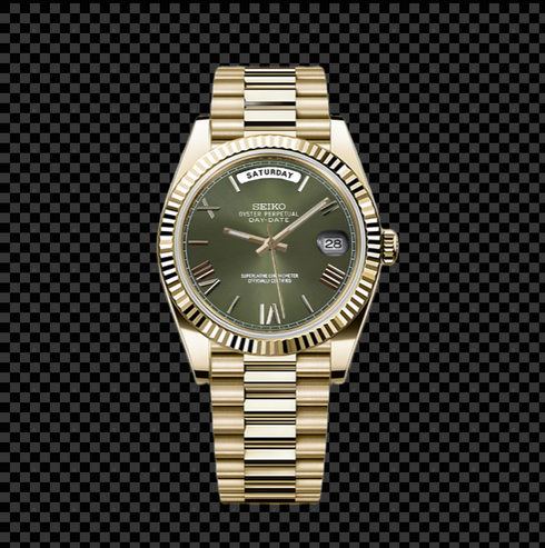 Seikona Daydate | Gold Olive Green