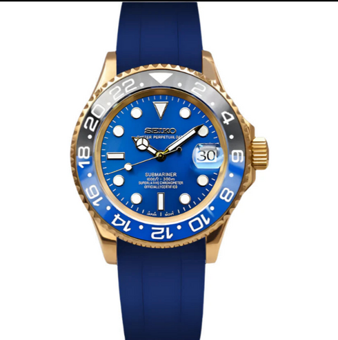 Seikmariner Mod | Gold Blue Rubber