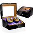 Luxury Walnut Wood 4 + 6 Watch Winder with Extra Storage and LED Lights