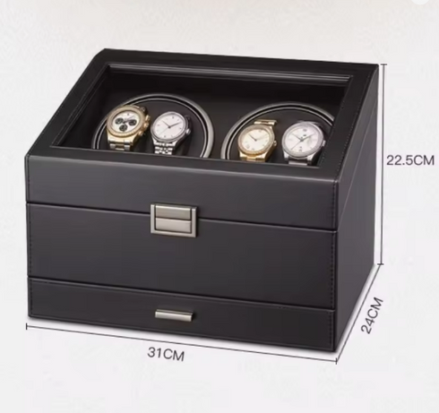 4+6 Rotating Watch Winder for Mechanical Watches – Silent Automatic Organizer