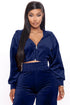 Solid Velvet Two Piece Tracksuit