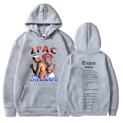 90s Tupac Graphic Oversized Pull over Hoodies