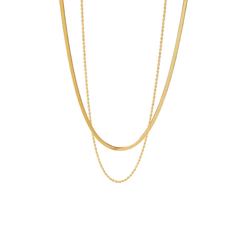 VVS Layered Necklace - Rope Chain and Snake Chain ✨
