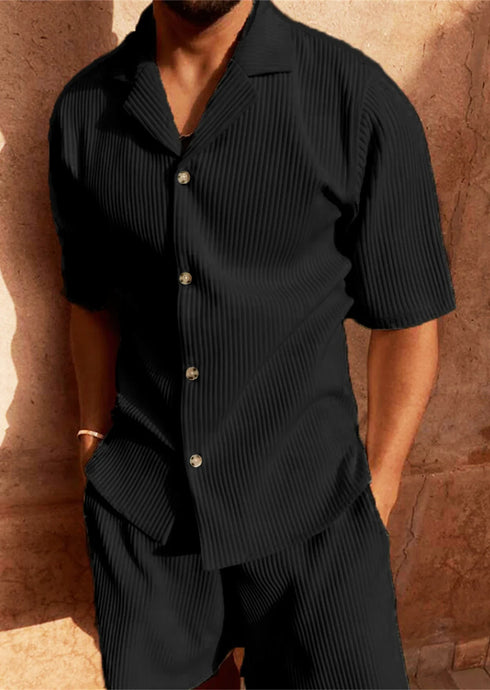 π₯ Men's Summer Corduroy Set β Lightweight Shirt & Shorts for a Stylish, Relaxed Look