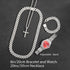 VVS Jewelry 4-Piece Iced Out Watch & Cuban Chain, Bracelet and Cross Bundle Set