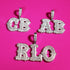 VVS Jewelry Custom Western Font Baguette Letter Pendant Necklace