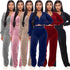 Solid Velvet Two Piece Tracksuit