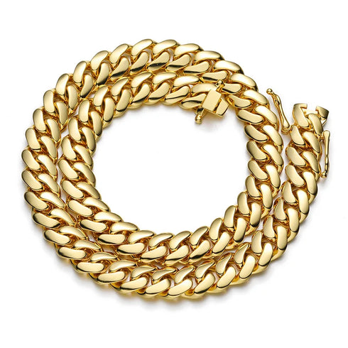 Miami Cuban Link Chain – 18K Gold Plated, 10mm to 22mm