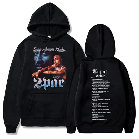 90s Tupac Graphic Oversized Pull over Hoodies