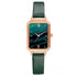 Timeless Malachite Stone Inspired Dial Leather Strap Square Women's Watch