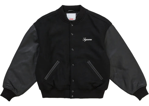 Supreme Cross Varsity Jacket Black