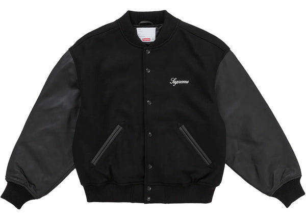 Supreme Cross Varsity Jacket Black