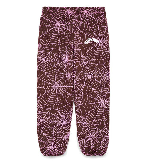 Sp5der AOP Sweatpants Brown/Pink