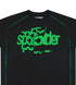 Sp5der Contrast Stitch Slub Tee Black/Green