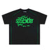 Sp5der Contrast Stitch Slub Tee Black/Green