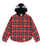 Sp5der Hooded Flannel Zip Up Black/Red