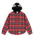 Sp5der Hooded Flannel Zip Up Black/Red
