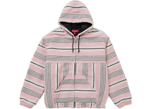 Supreme Woven Stripe Hooded Jacket Pink