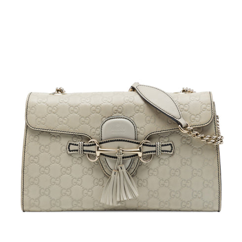 Emily Chain Flap Bag Guccissima Leather Medium