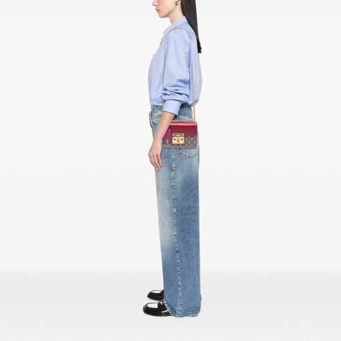 Padlock Shoulder Bag GG Coated Canvas and Leather Small