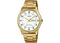 Casio Men’s Gold Analog Watch with White Dial and Day-Date Display MTP-V006G-7B