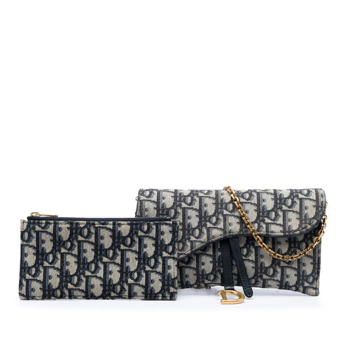Saddle Chain Wallet Oblique Canvas