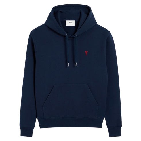 Hoodie Bleu Marine Ami de Coeur Rouge En Coton