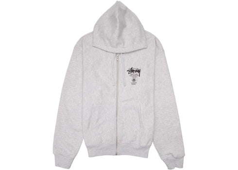 Stussy World Tour Zip Hoodie Ash Heather