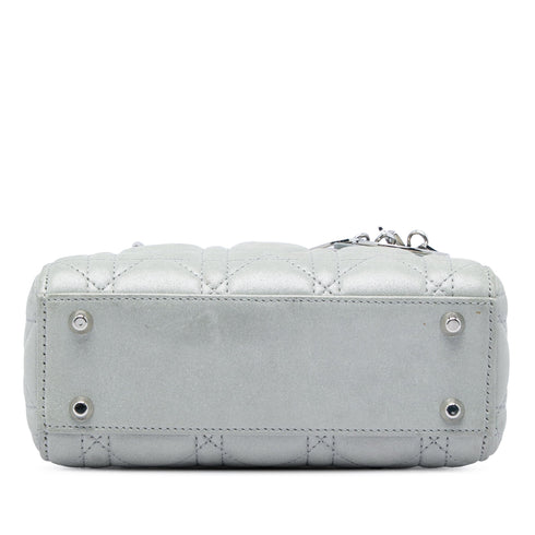 Lady Dior Chain Bag Cannage Quilt Iridescent Leather Mini