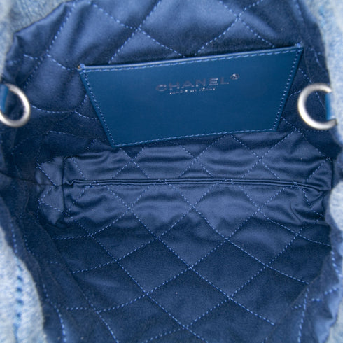 22 Chain Hobo Quilted Studded Denim Mini